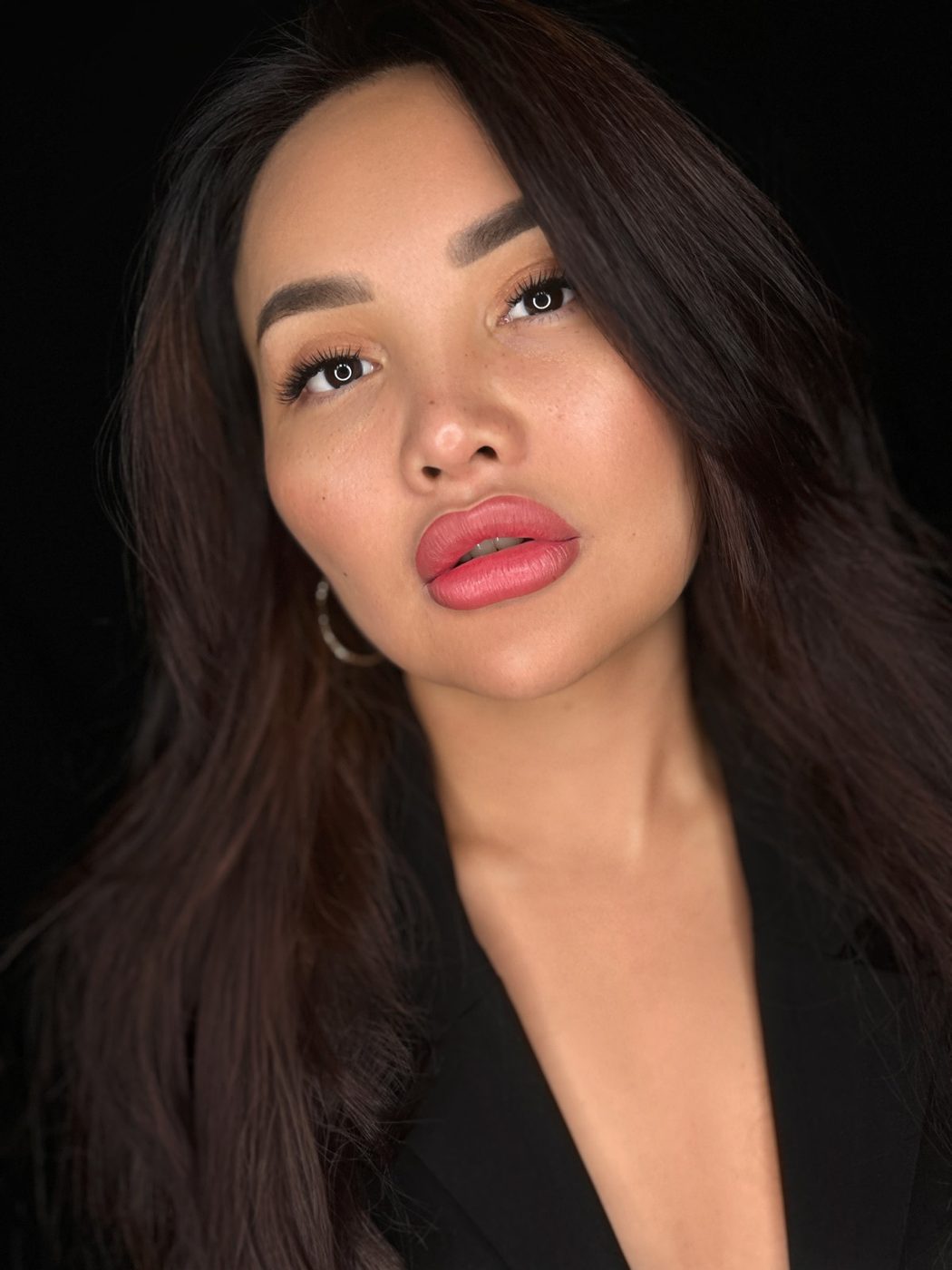 Client with soft lip color